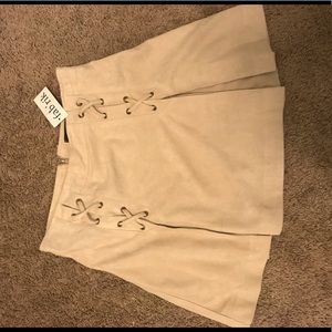 High wasited suede skirt